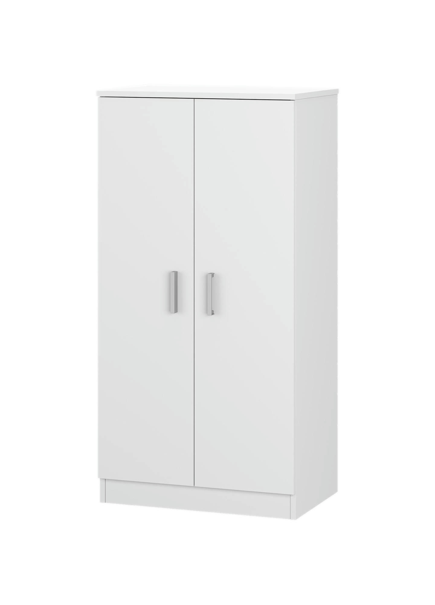 CORONA - Armoire polyvalente à 2 portes effet bois blanc