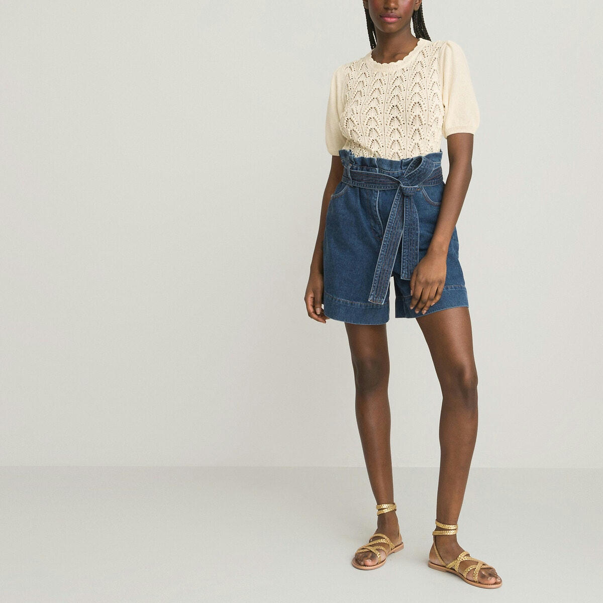 Short paperbag en denim