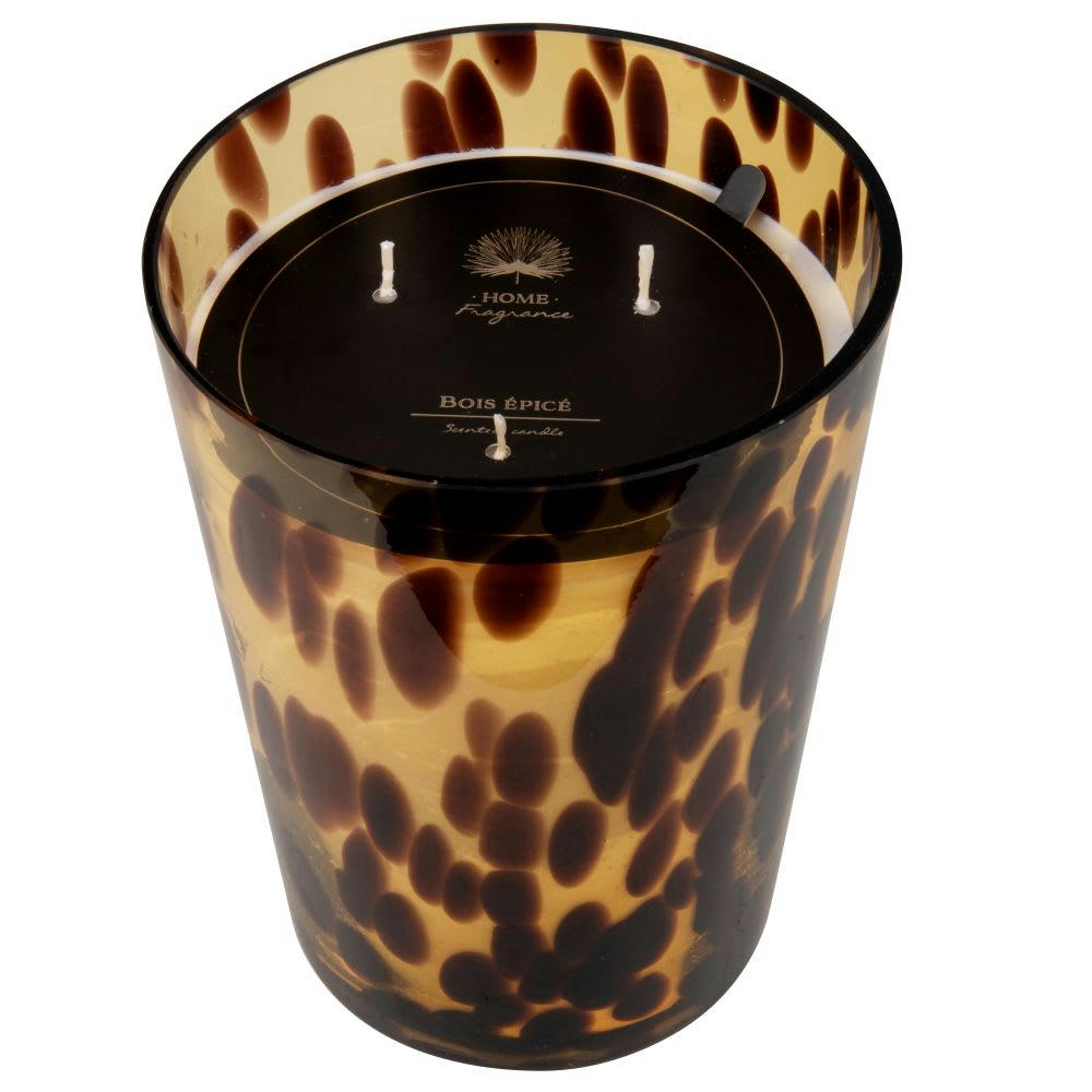 - Bougie parfumée en verre jaune et marron 1300g
