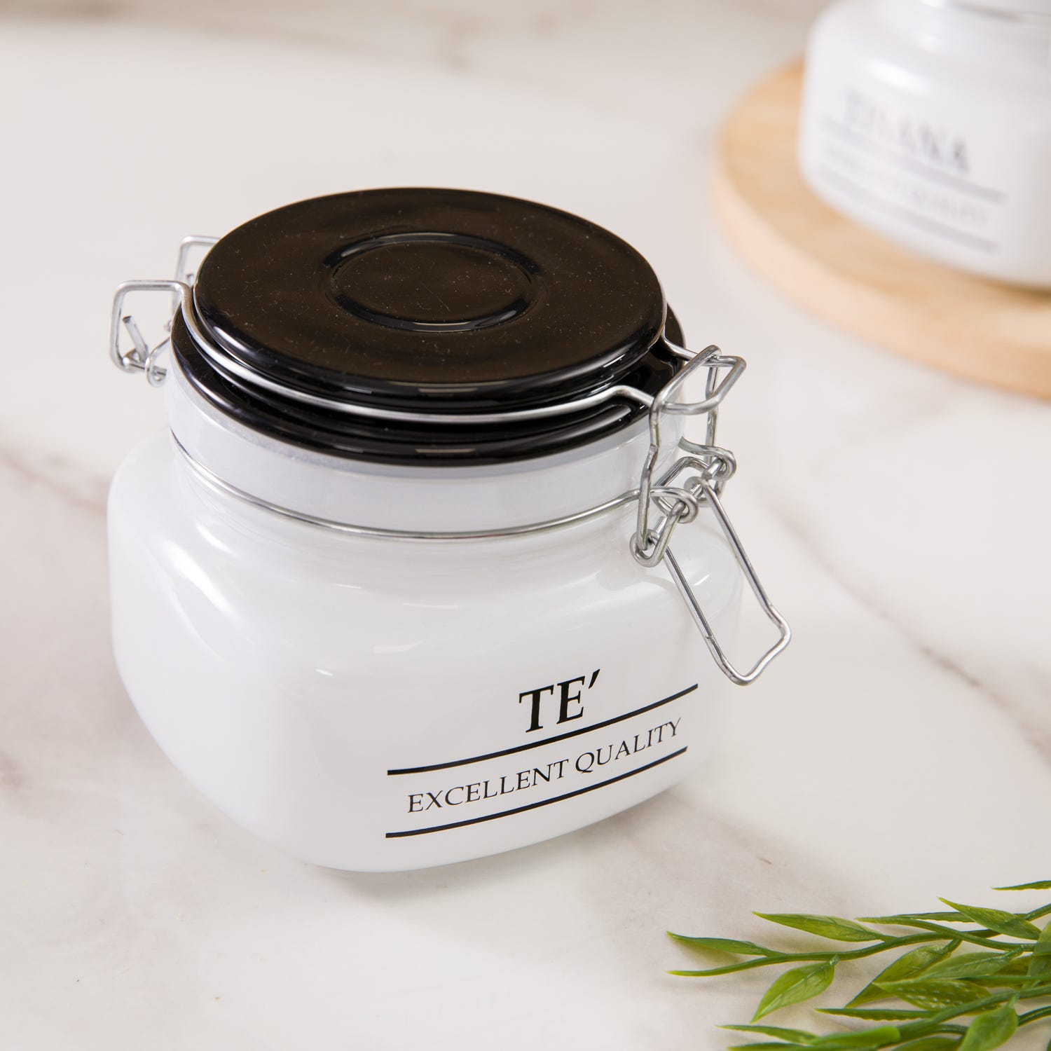 Barattolo tè in vetro 500 ml chiusura ermetica
