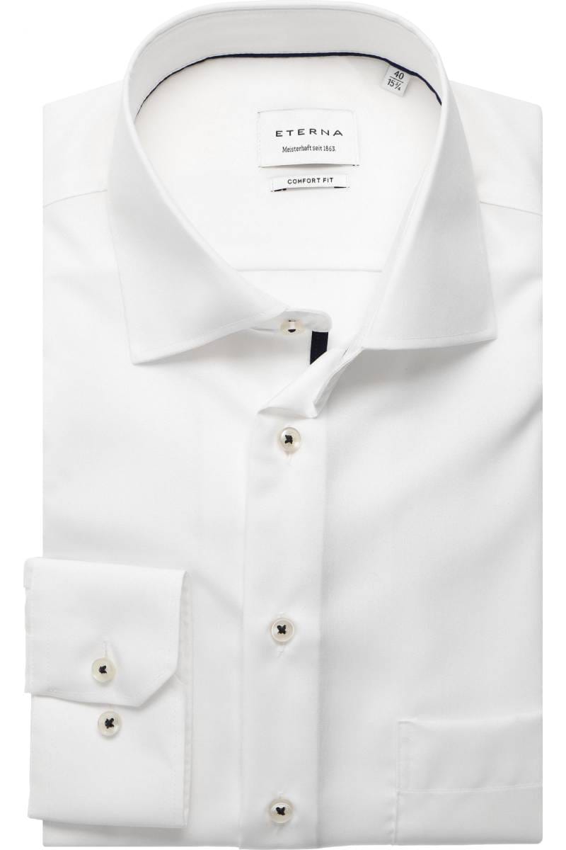 ETERNA Comfort Fit Tencel Hemd weiss, Strukturiert