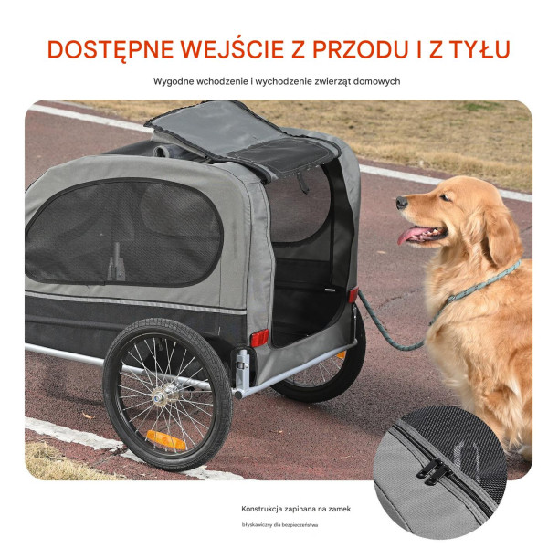 Przyczepka rowerowa dla psa do przewozu transporter do 40 kg