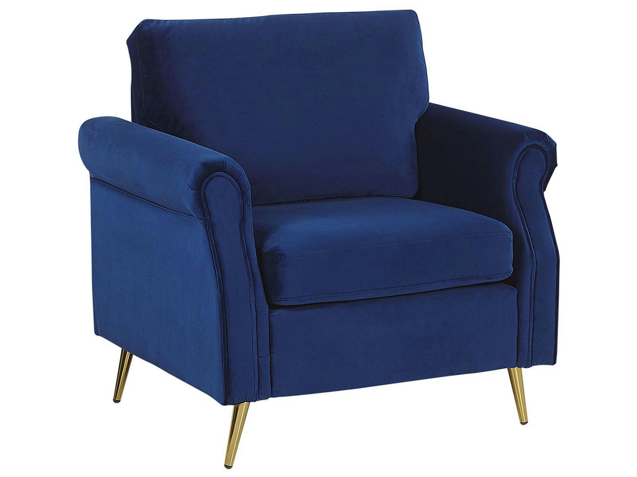VIETAS - Fauteuil en velours bleu cobalt