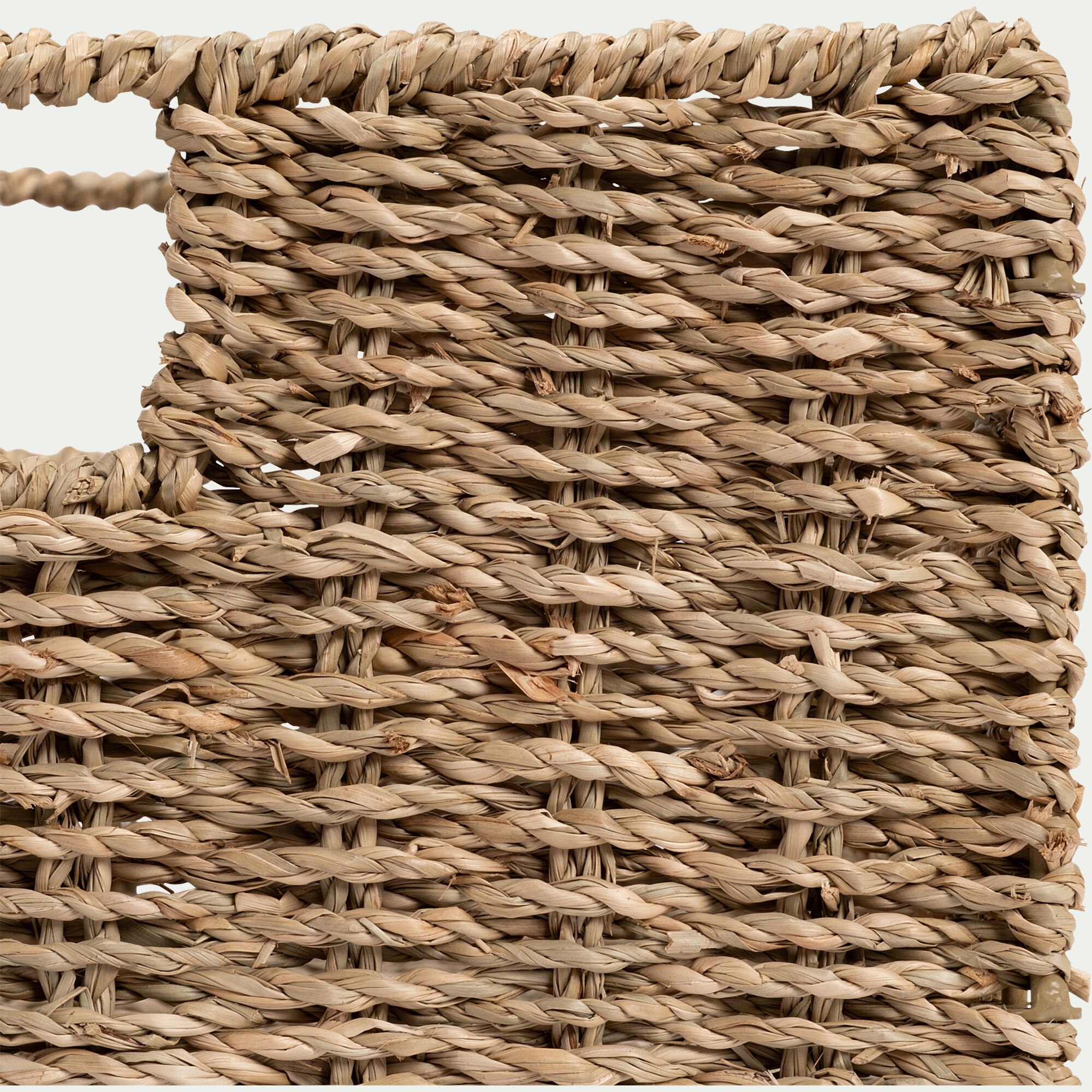GARLABAN - Panier en jonc de mer H15xL30xl30cm - naturel