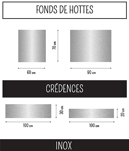 Fond de Hotte cuisine ALU Brossé INOX 60 cm x 70 cm Ma Nouvelle Déco