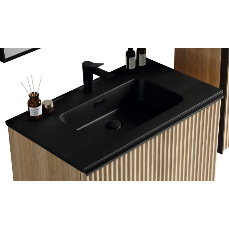 Plan de toilette Brunella noir 80 cm SANIMAR