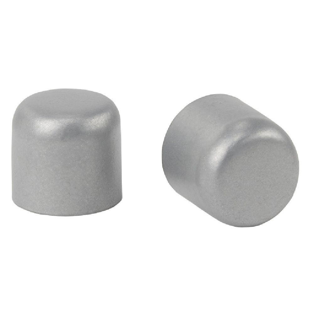 Embout tringle à rideau Ø16 mm métal forme arrondie gris mat x2