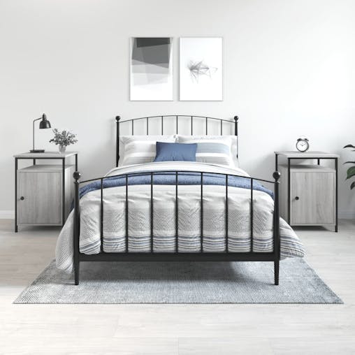 NNEVL Bedside Cabinets 2 pcs Grey Sonoma 40x42x60 cm Engineered Wood