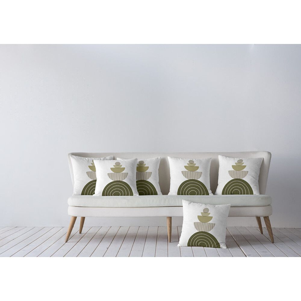 PYNTEPUTE TRYCK 715 45X45CM HVIT/OLIVENGRØNN