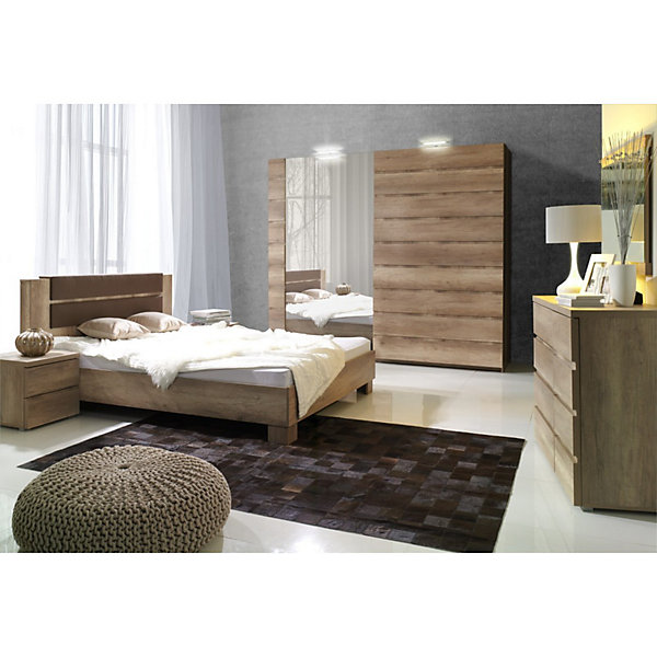 Lit ROMI2 places 160x200 cm coloris Dab Canyon