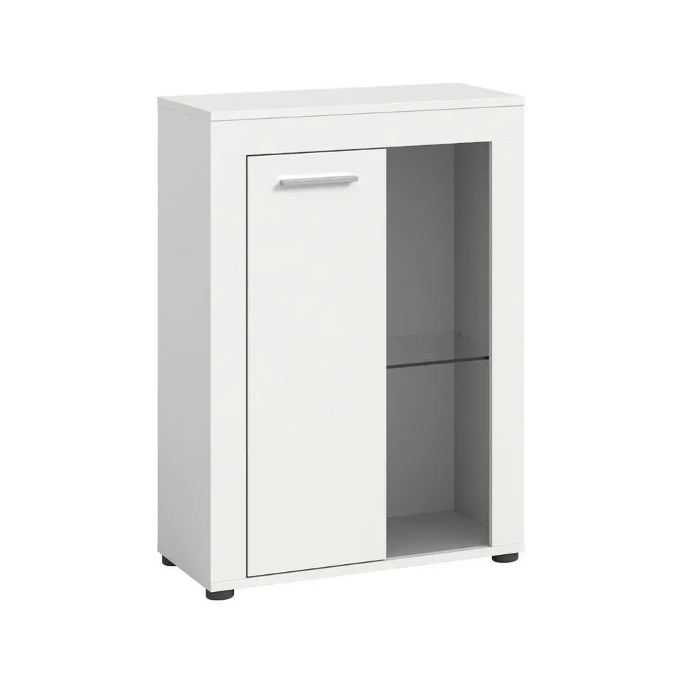 Hioshop Jam vitrinekast 1 glasdeur wit