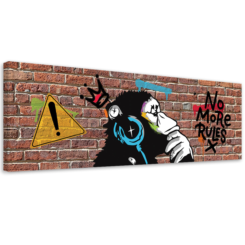 Feeby Obraz na płótnie, Banksy DJ Małpa 90x30