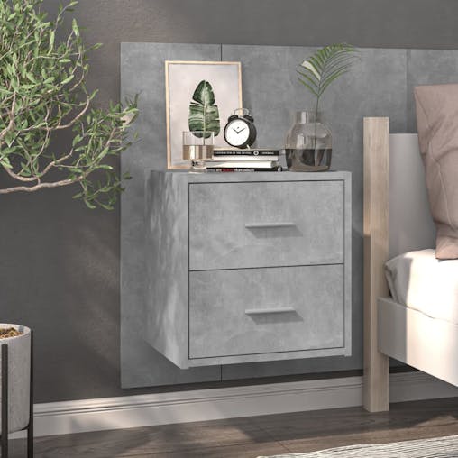 NNEVL Wall-mounted Bedside Cabinet Concrete Grey