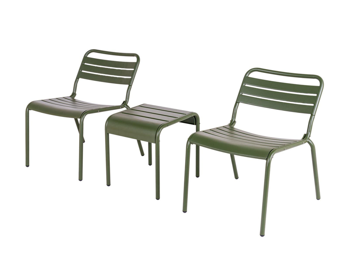 MaximaVida metalen loungestoel set Max olijfgroen