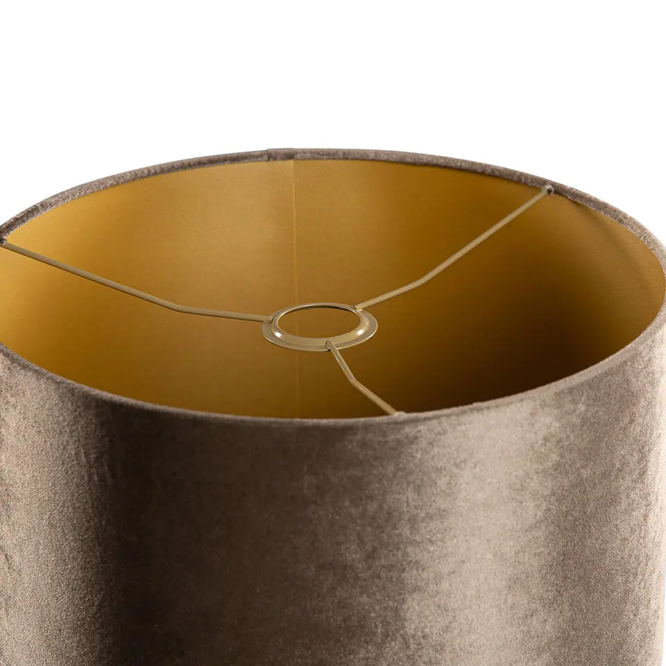 Qazqa rond cilinder velours bruin