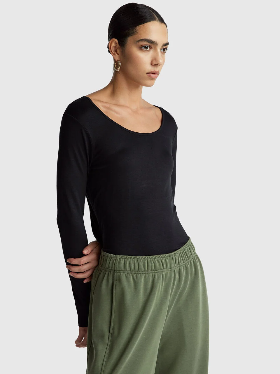 Slim fit stretch viscose t-shirt