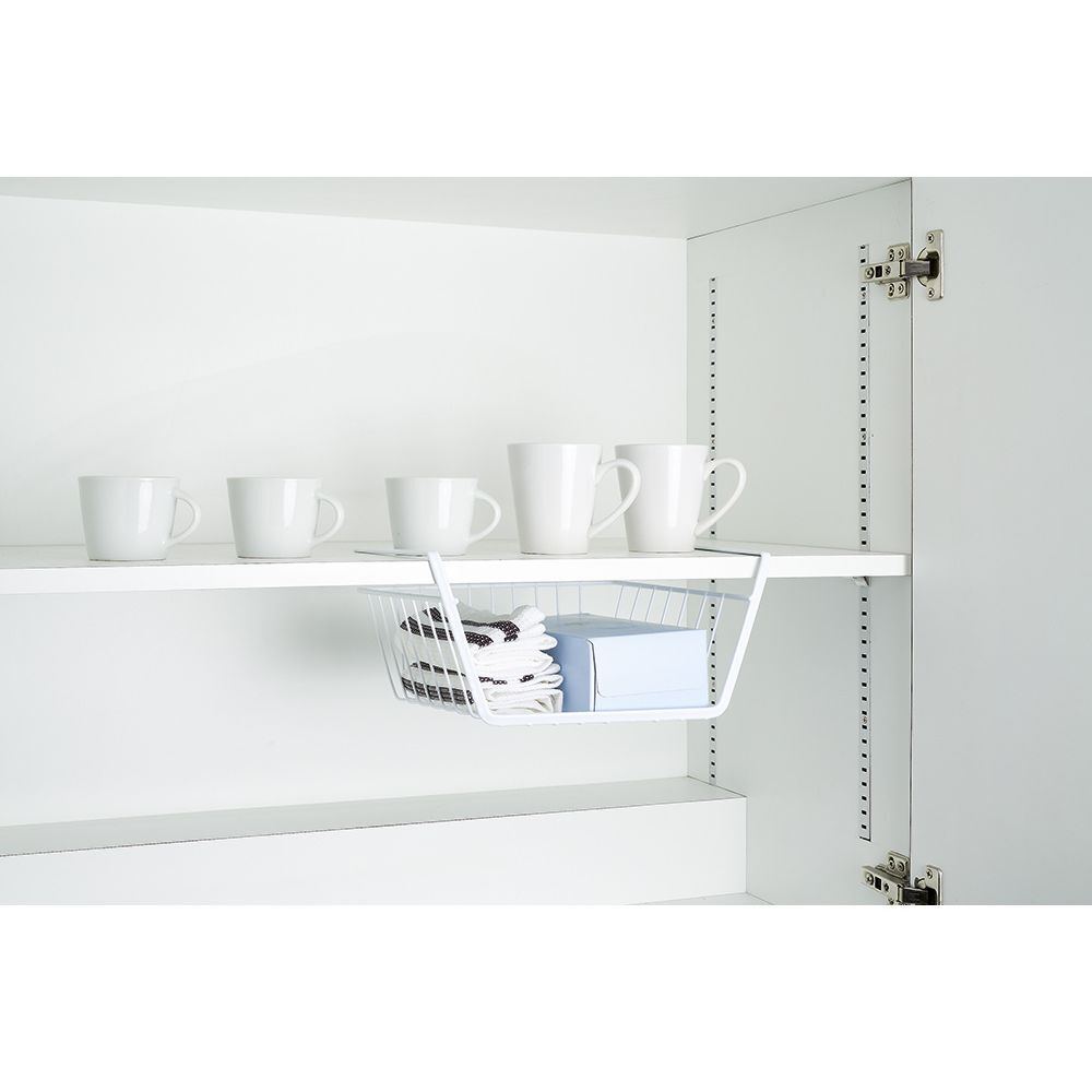 Corbeille à suspendre en métal blanc L.32 cm