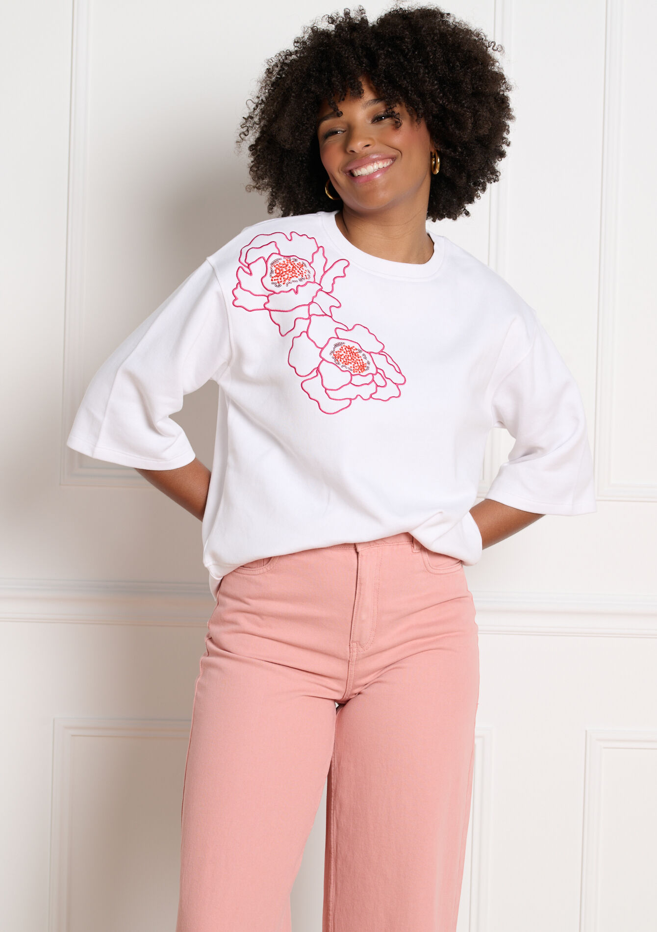 Sweatshirt met bloemenprint