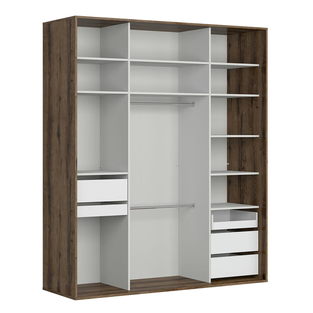- Armoire 2 portes L200 x H240 cm stratifiés naturel et noir