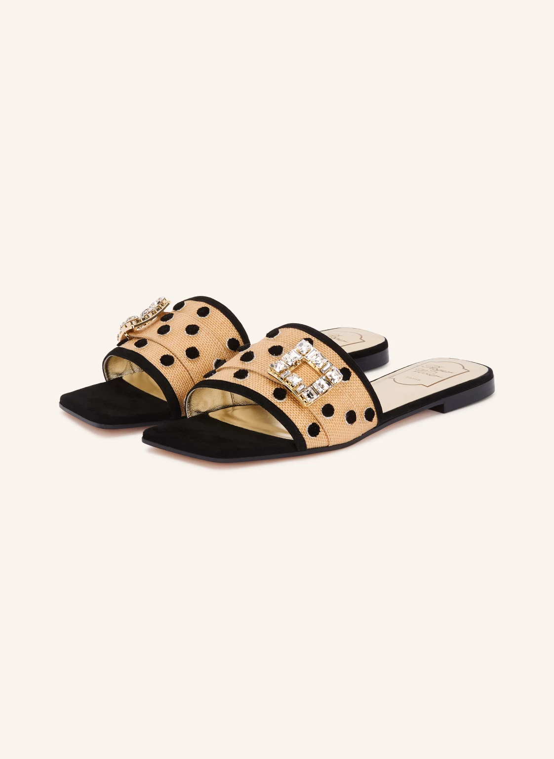 Roger Vivier Pantoletten VIV mit Schmucksteinen