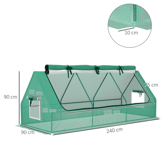 Folien-Gewächshaus, LxBxH: 240 x 90 x 90 cm