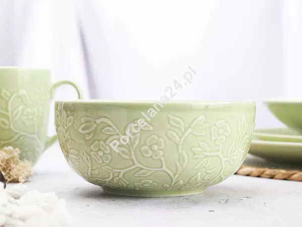 Serwis obiadowo-herbaciany na 6 osób (26 el) Lubiana - Hanami Pistacjowa Zieleń