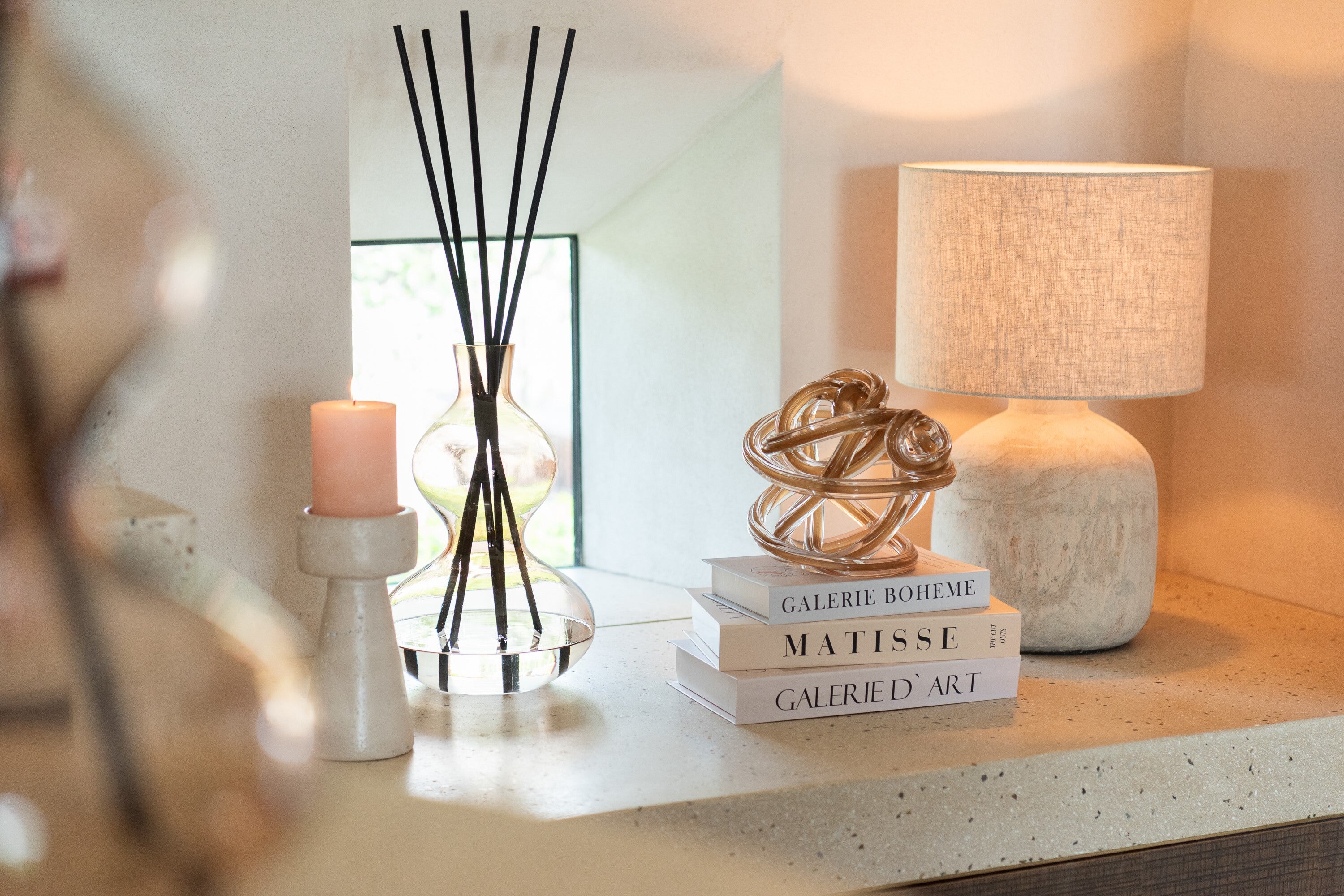 J-Line lamp Mia - keramiek/terracotta - beige - small