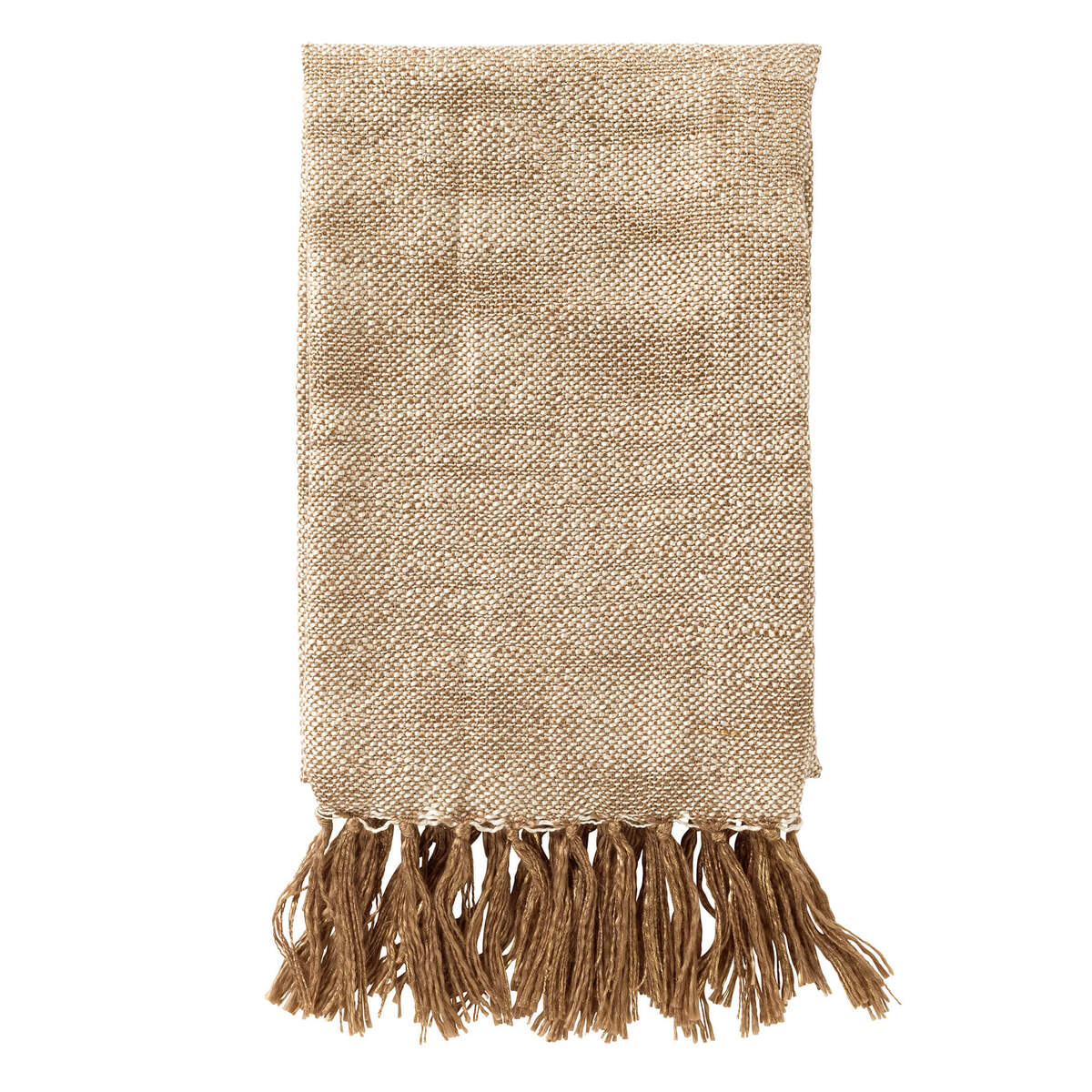 LORA - plaid 130x170 cm - gemêleerd - Greige - bruin