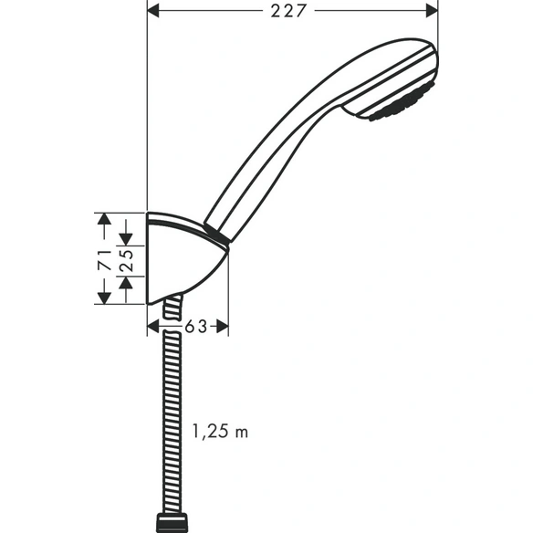 Brausehalter, »Crometta 85«, Mono, HxT: 50,7x22,8 cm, Kunststoff