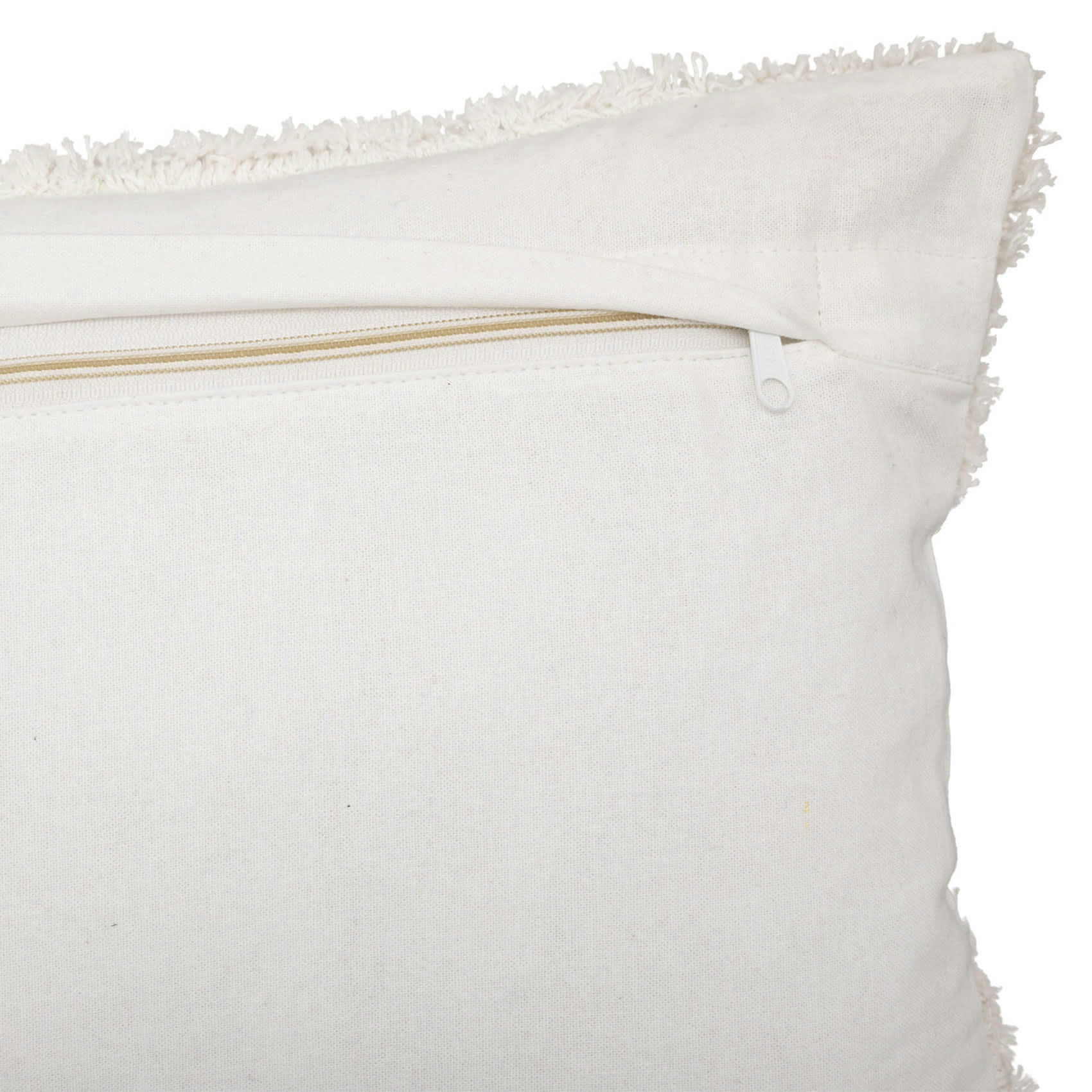 - Housse de coussin rectangulaire tuftée polyester/coton ivoire 30x50 cm