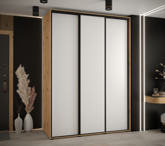 Szafa przesuwna 60 Cannes 1 180 artisan biały czarny