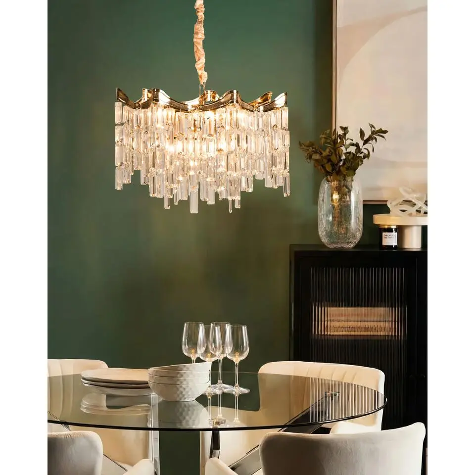 JEMNI - Kroonluchter - Goud - Kristal