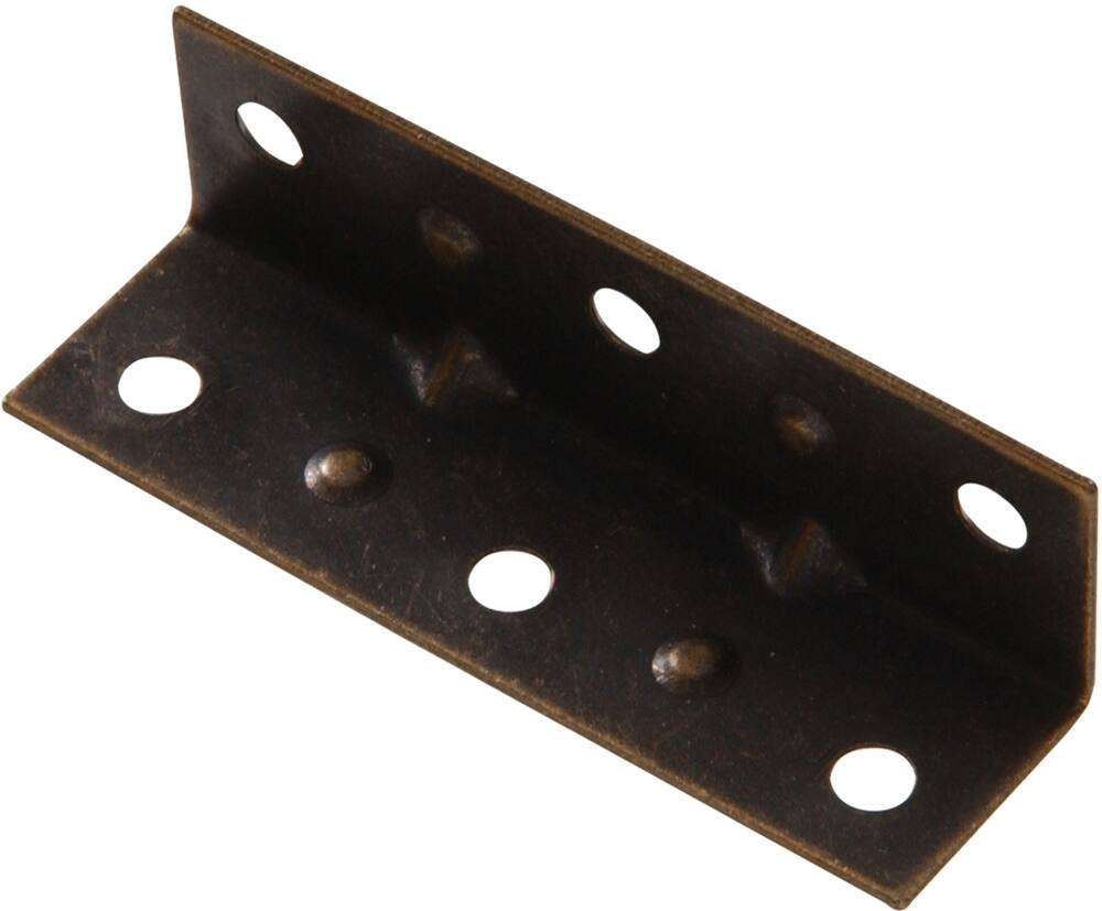 Hillman Inside Corner Brace, Antique Brass
