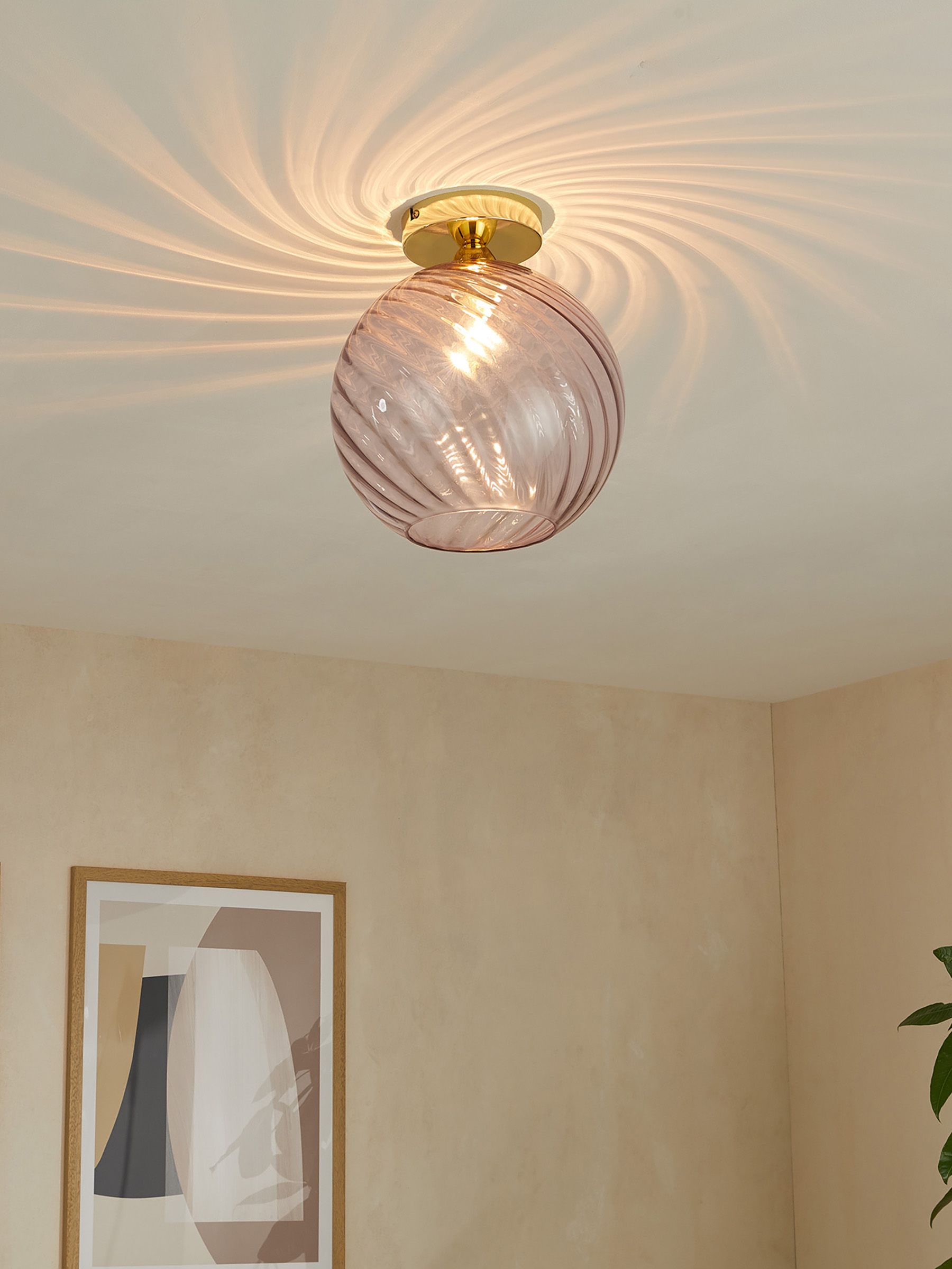 Ilaria Flush Ceiling Light in Pink
