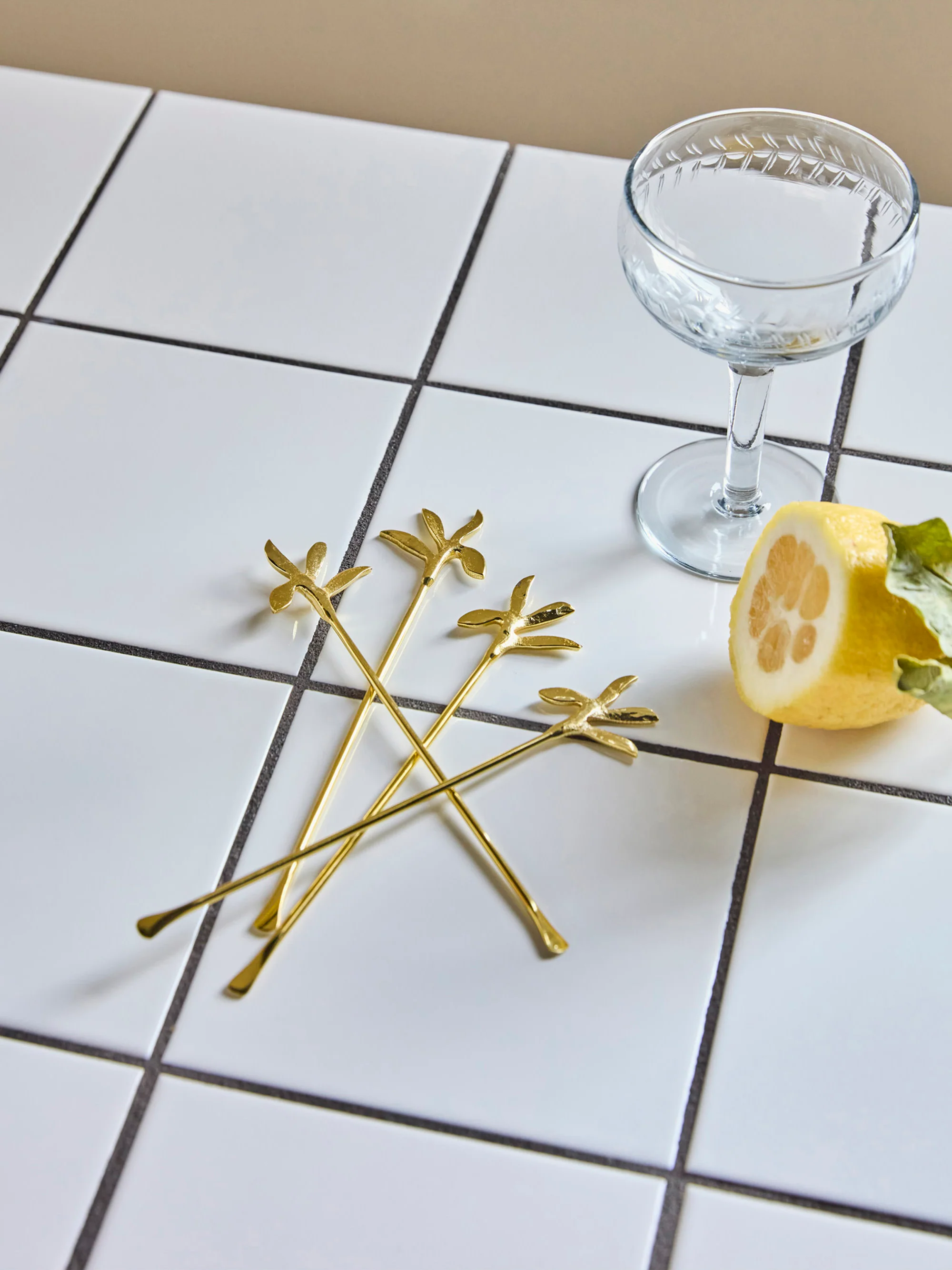 Handgefertigte Rührstäbchen Serve, 4er-Set