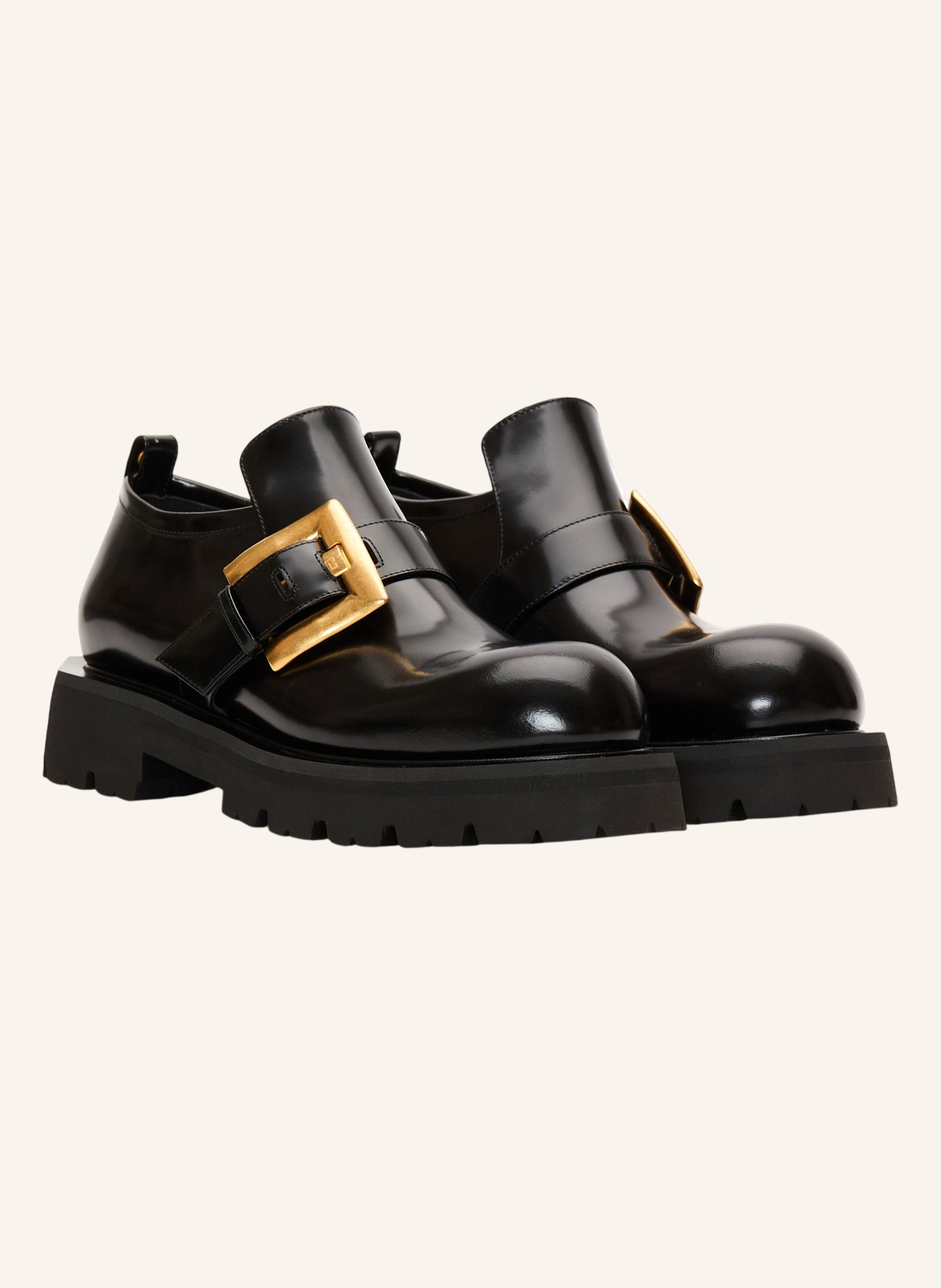 BALMAIN Anthem Mokassins aus glänzendem Leder