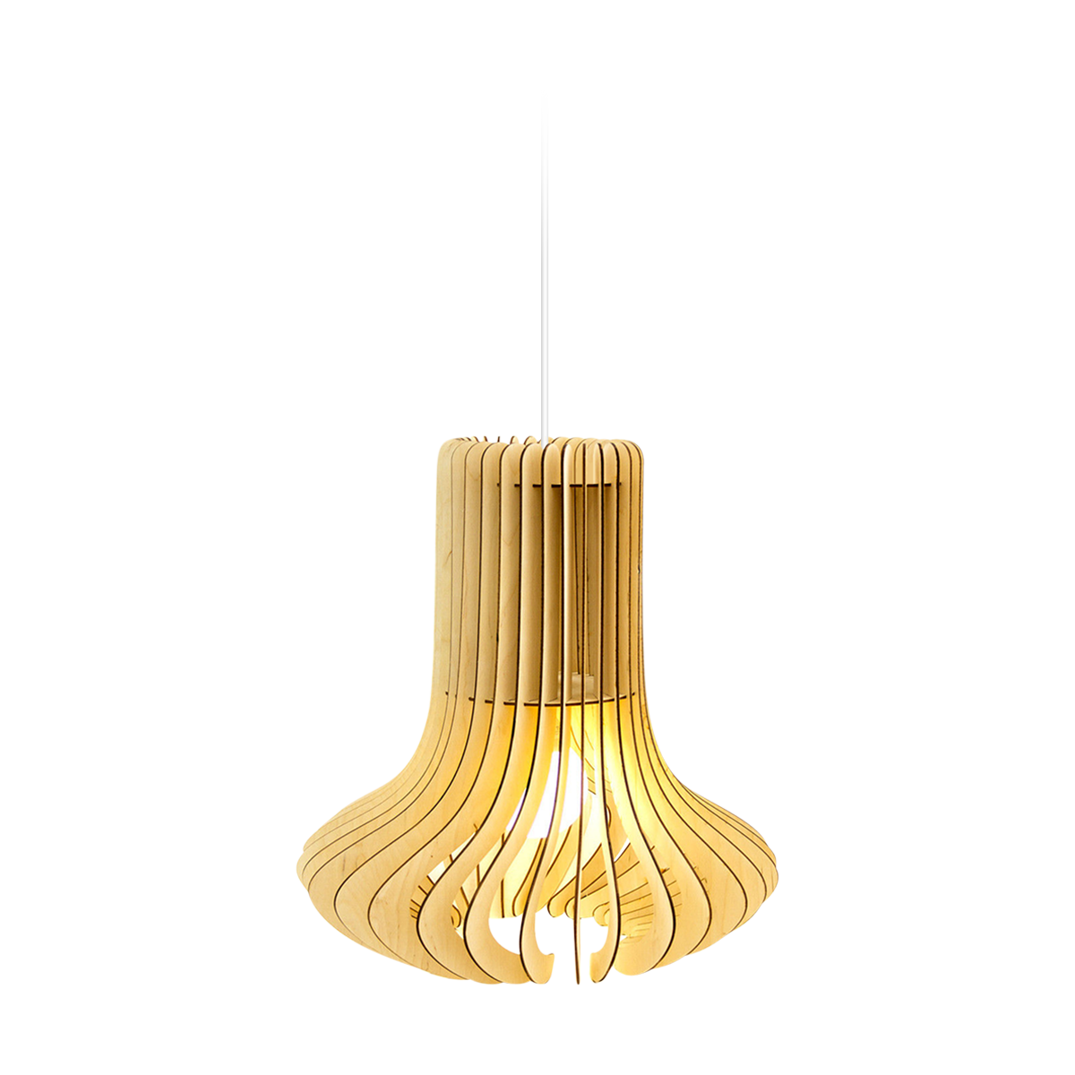 Bomerango Octopus L houten hanglamp large - met koordset wit - Ø 49 cm
