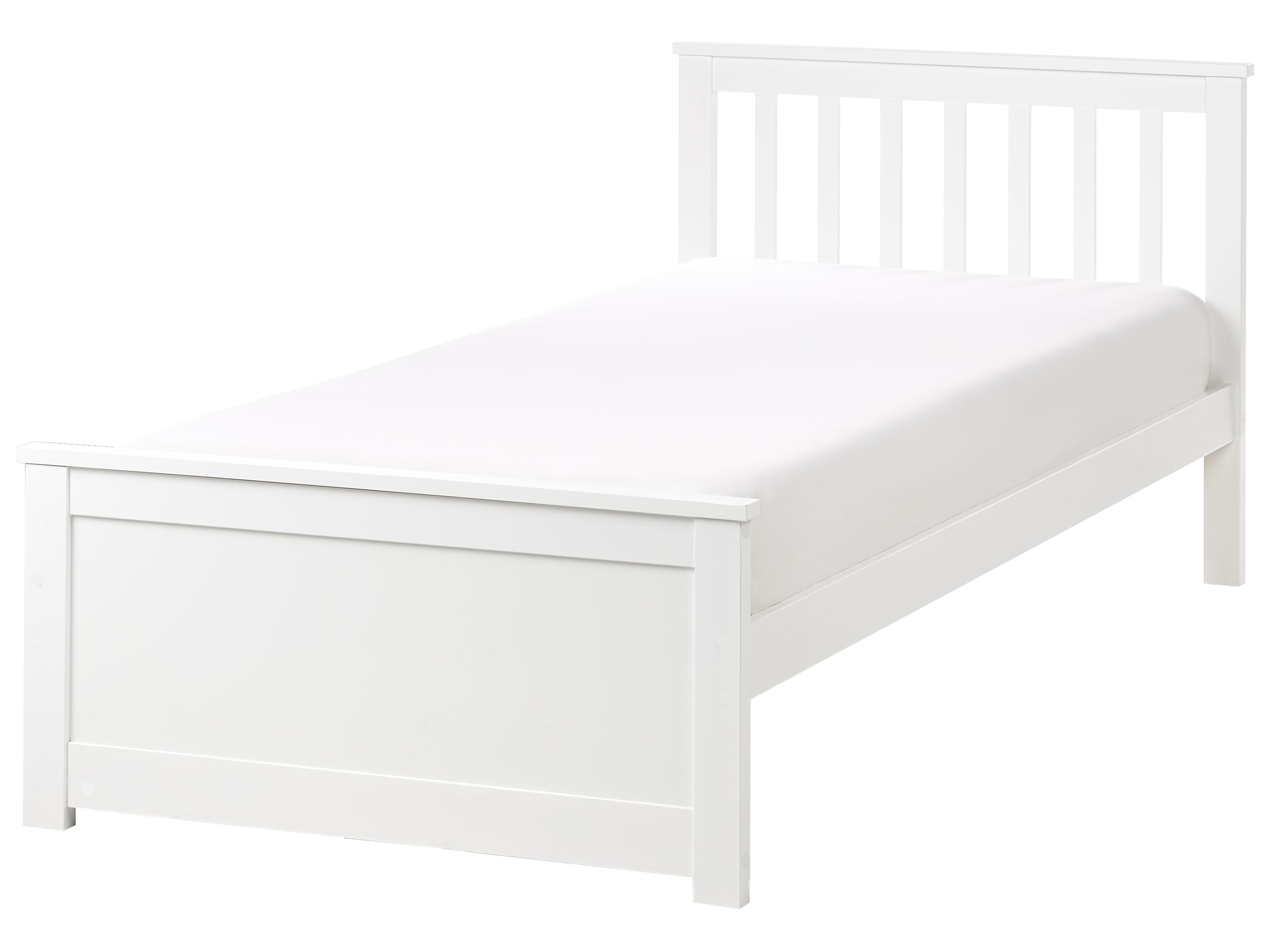 Bed Pine Wood OLENDON 90 x 200 cm (EU Single) White