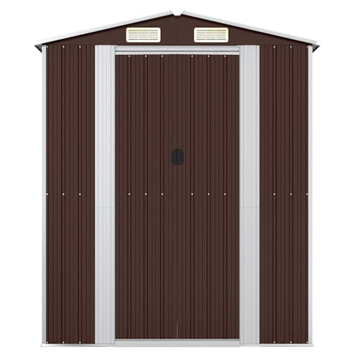 NNEVL Garden Shed Dark Brown 192x108x223 cm Galvanised Steel