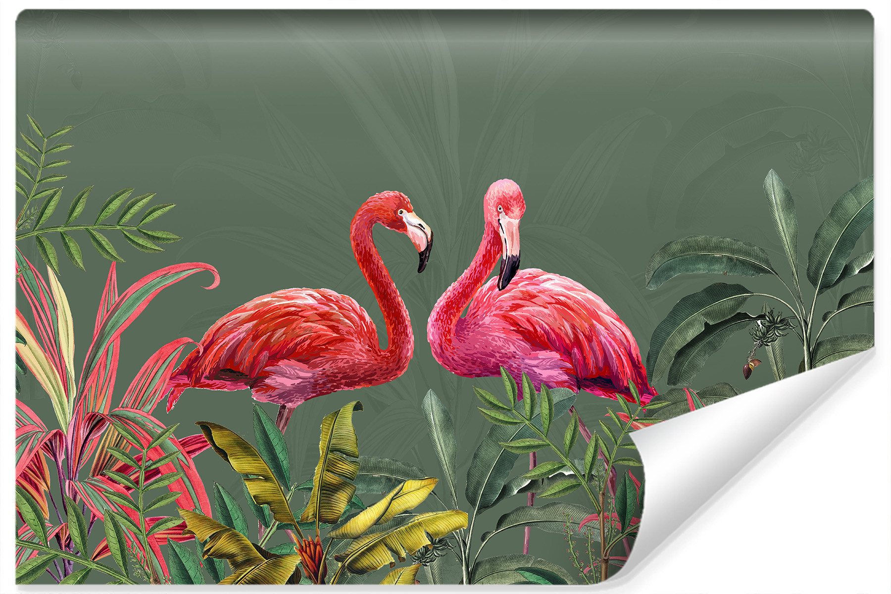 Fototapeta FLAMINGI Kolorowe Liście Natura 90x60cm