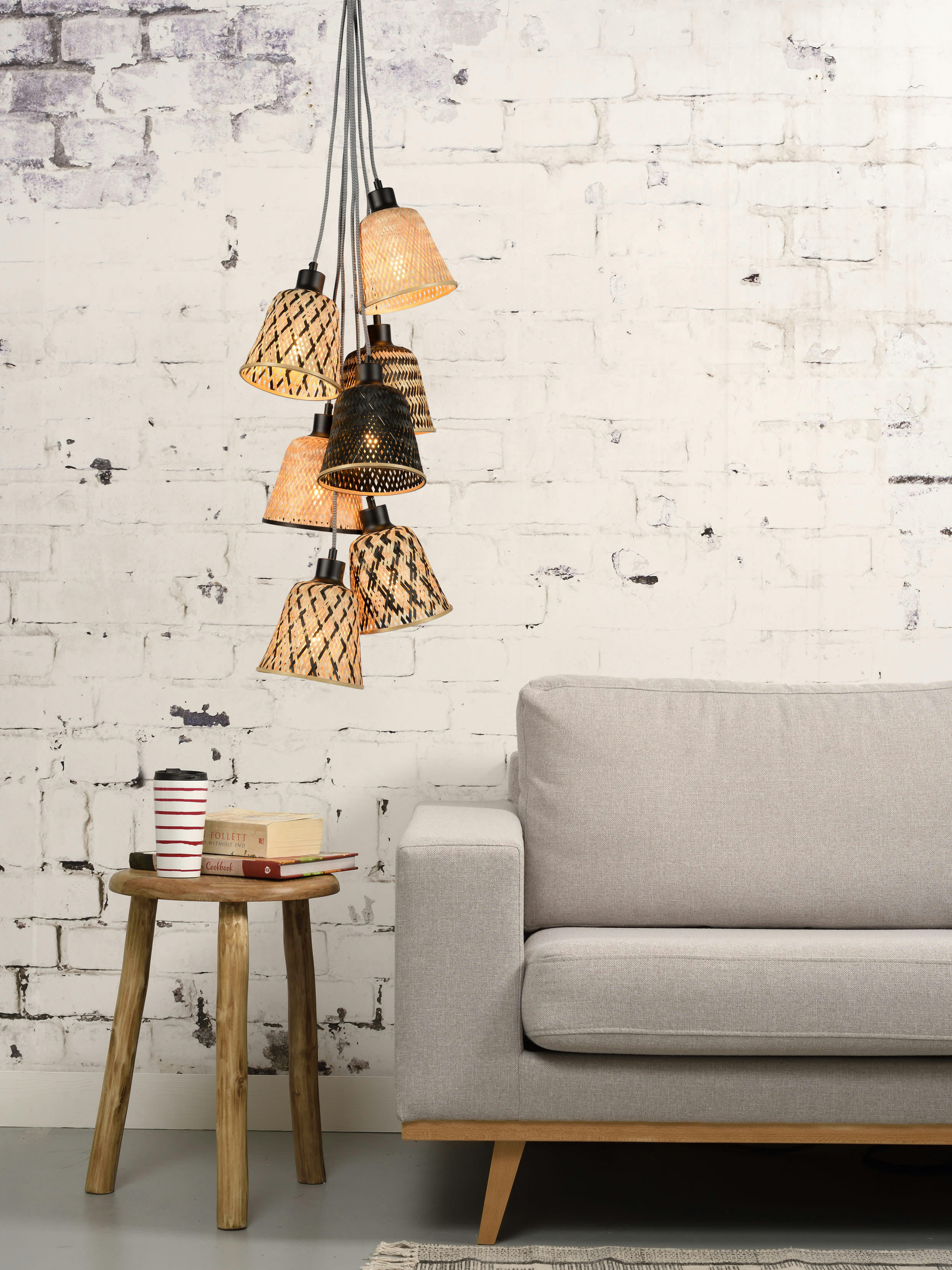 KALIMANTAN - Suspension grappe en bambou 7 pendants