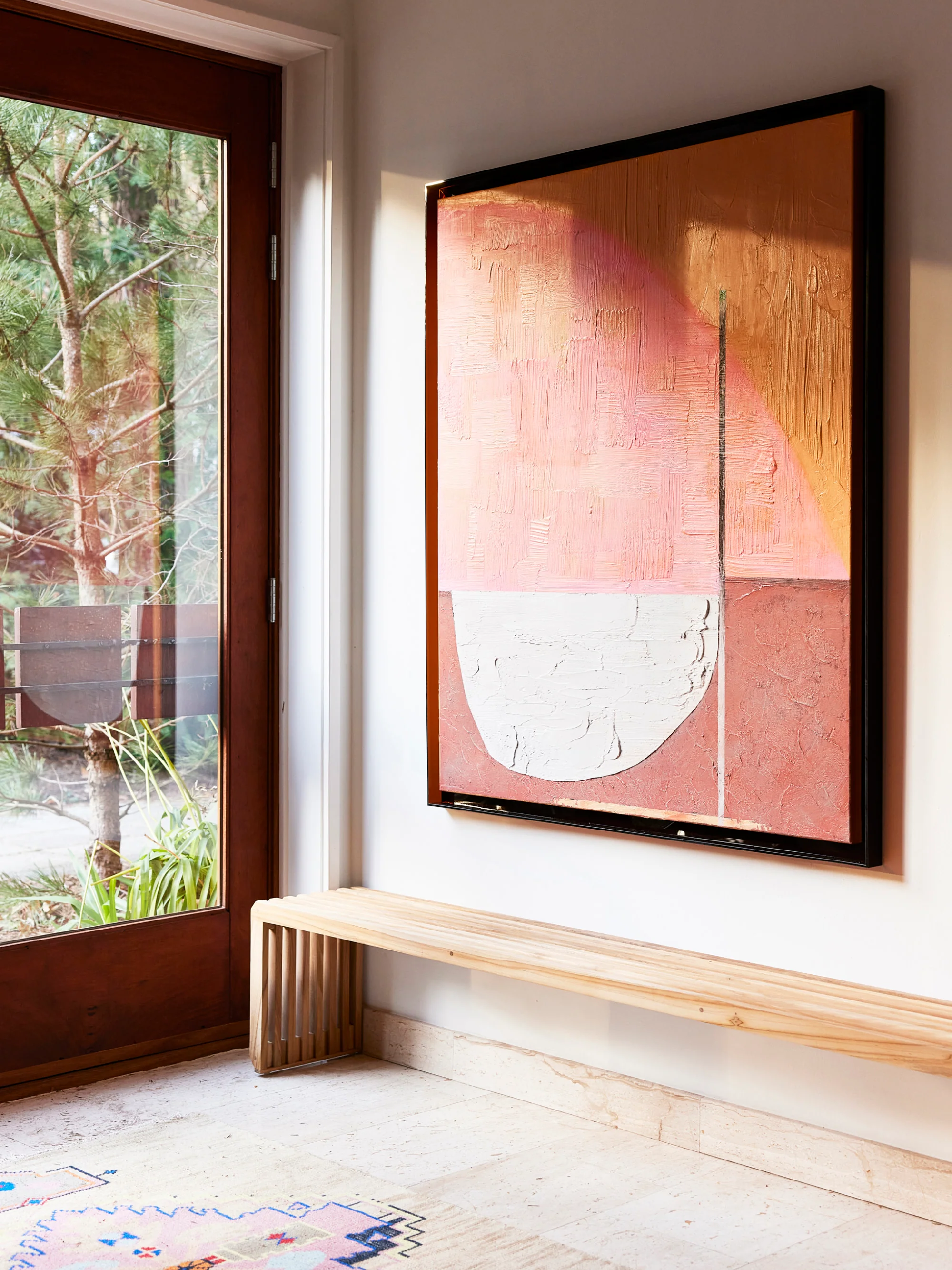 Gerahmtes, handgemaltes Leinwandbild Roseate Hues