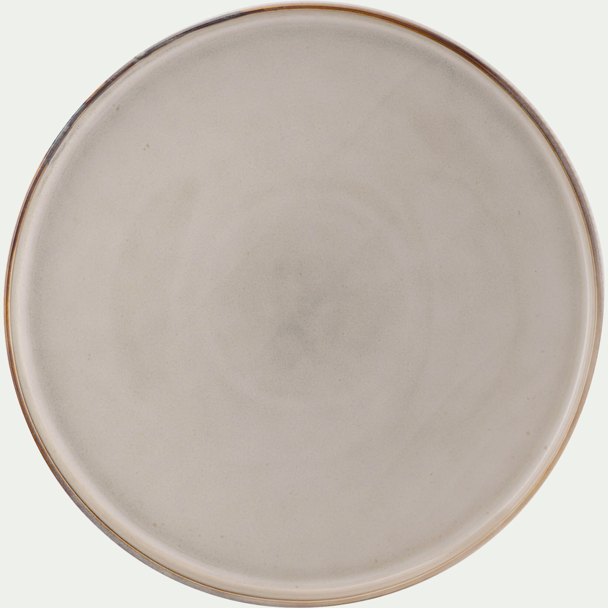 STRIE - Assiette plate en grès D27cm - beige