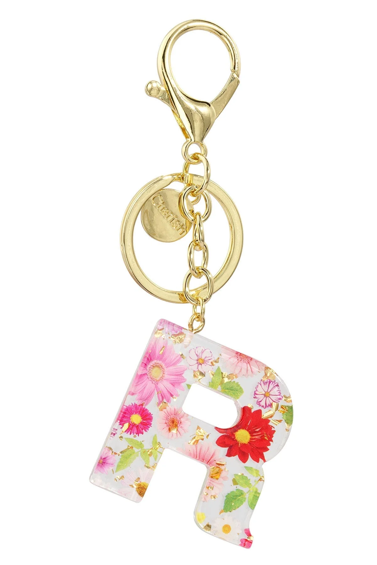 Initial R Handbag Charm Keyring
