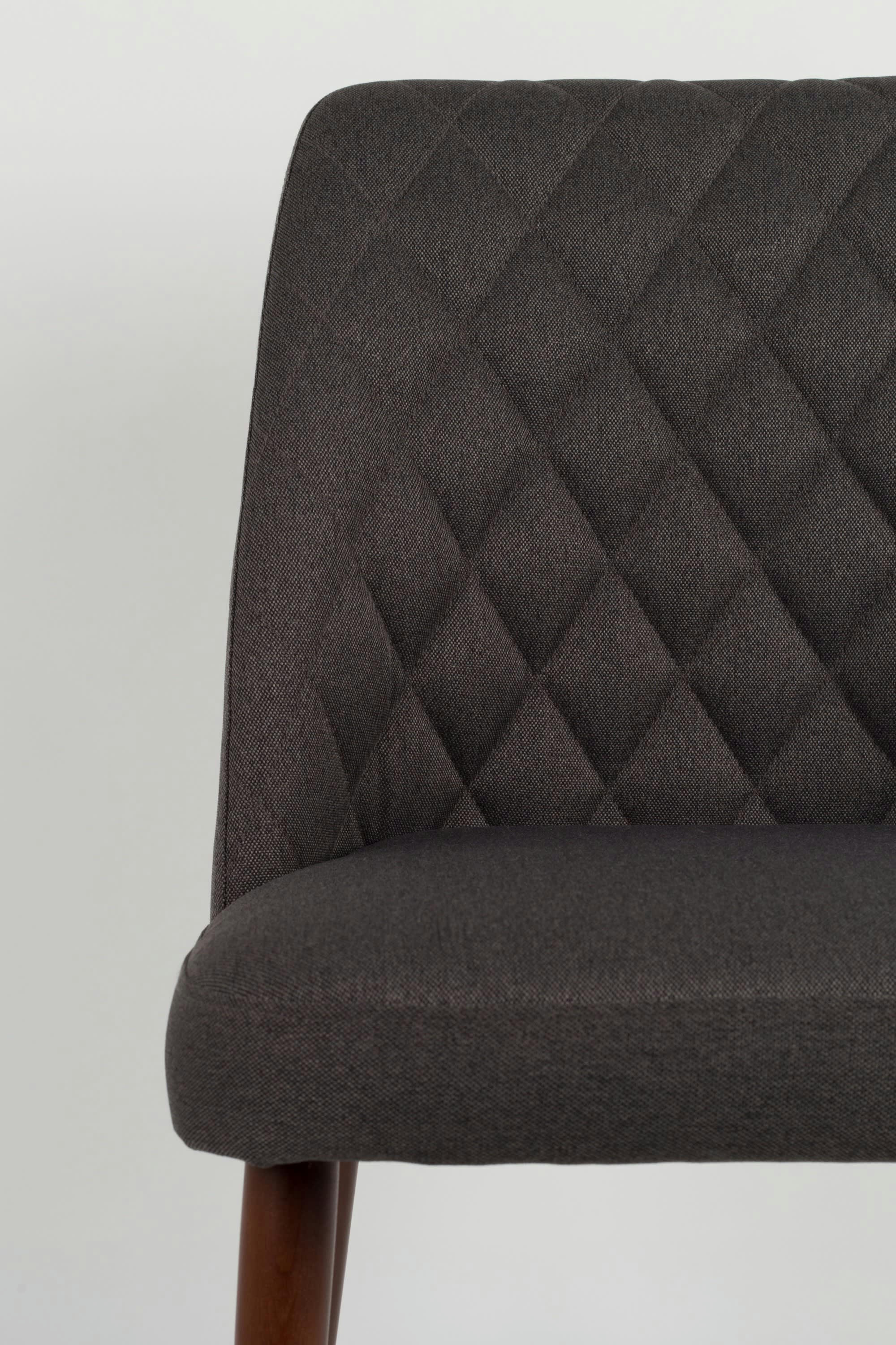 LESTER - Chaise en tissu gris foncé