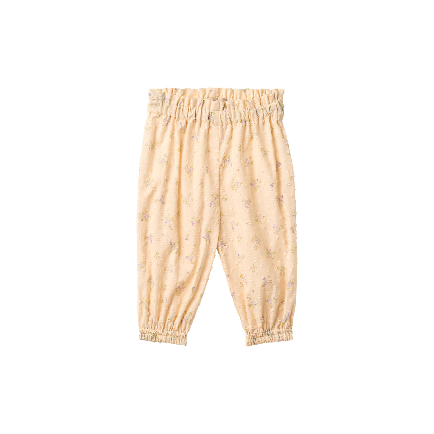 Trousers Polly, barely apricot flowers