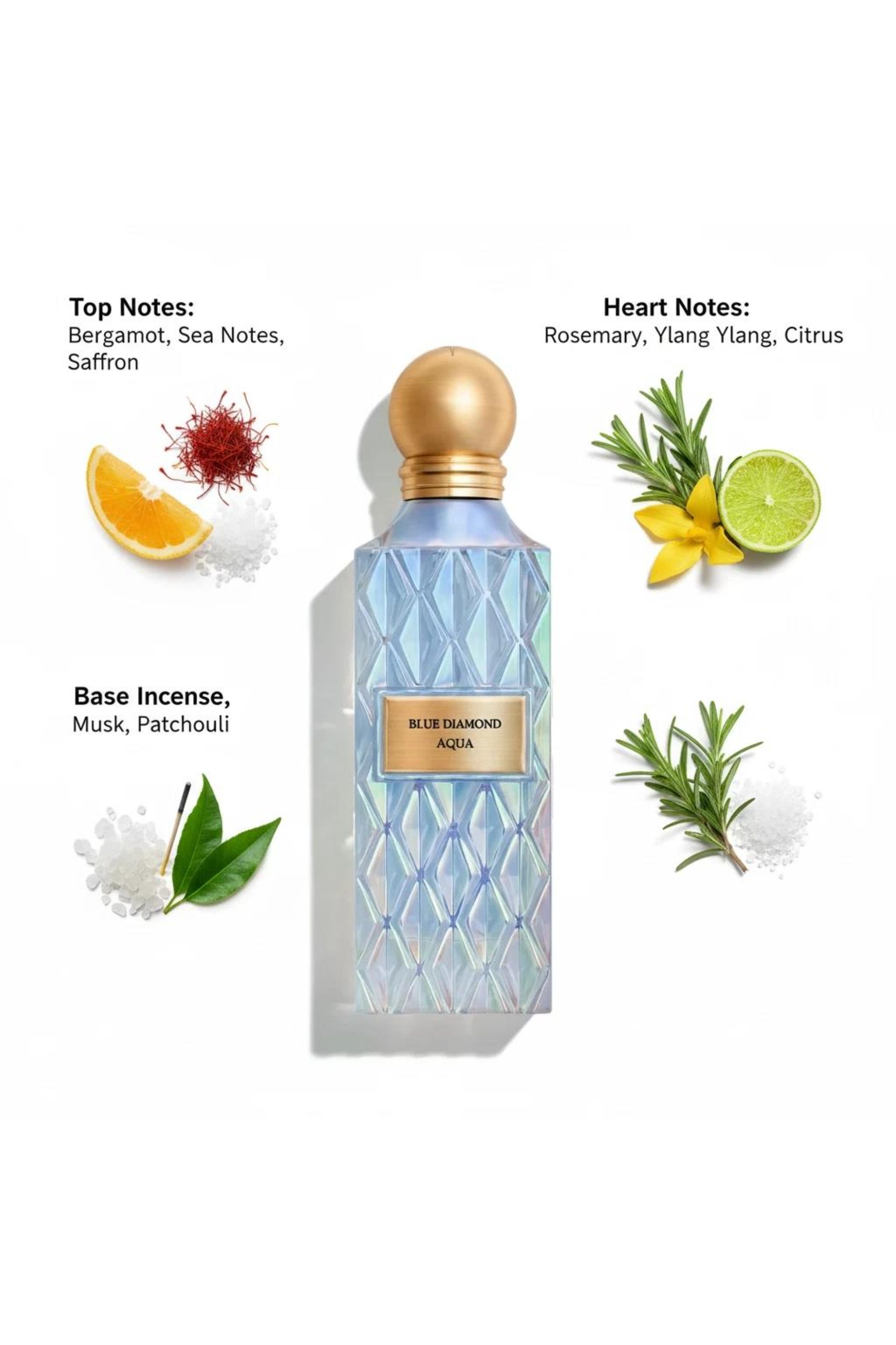 IBRAQ Blue Diamond Aqua Eau de Parfum 150ml Premium Arabian Fragrance
