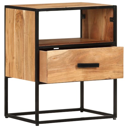 NNEVL Bed Cabinet 40x30x50 cm Solid Acacia Wood