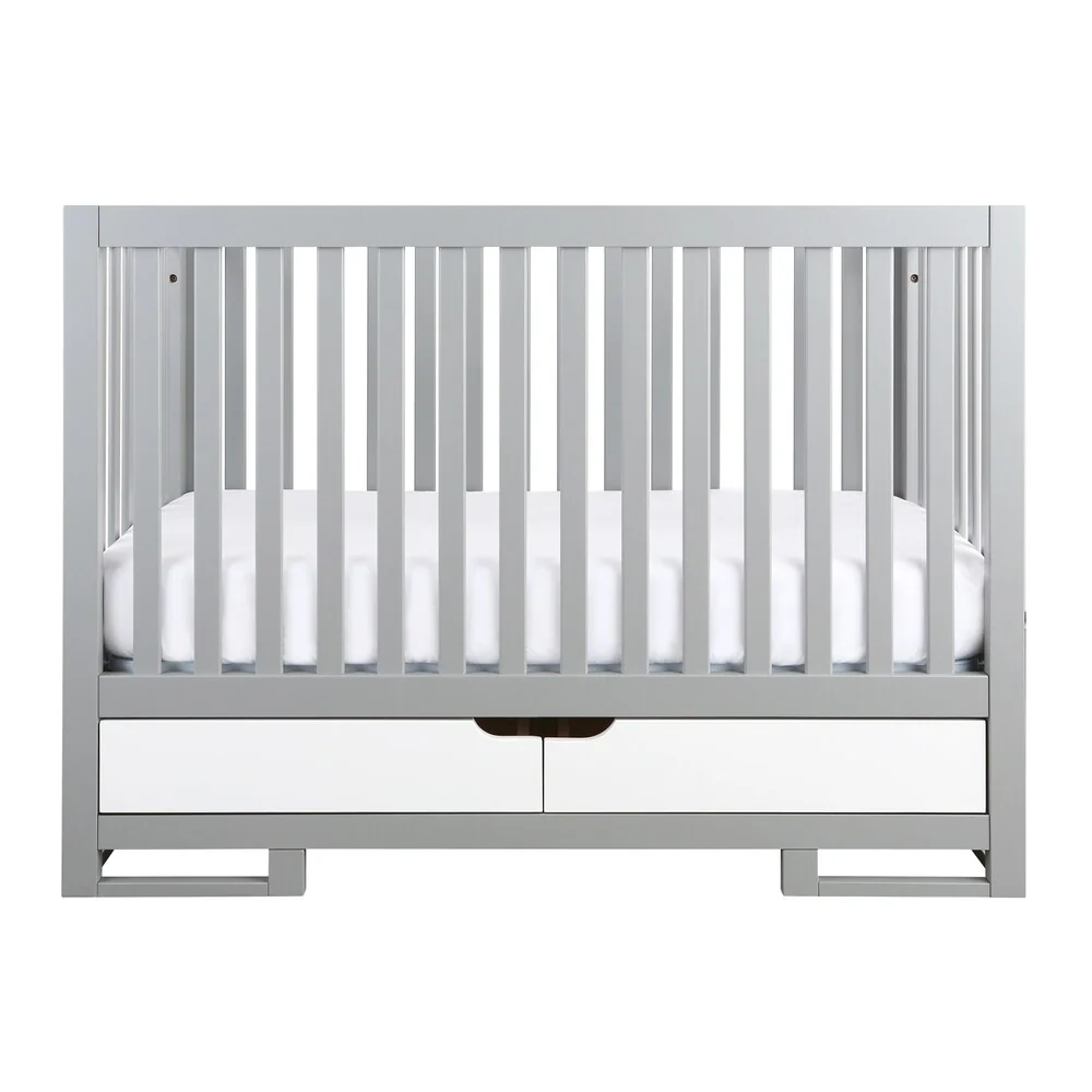Oslo 2-in-1 Convertible Crib - moon grey / pure white