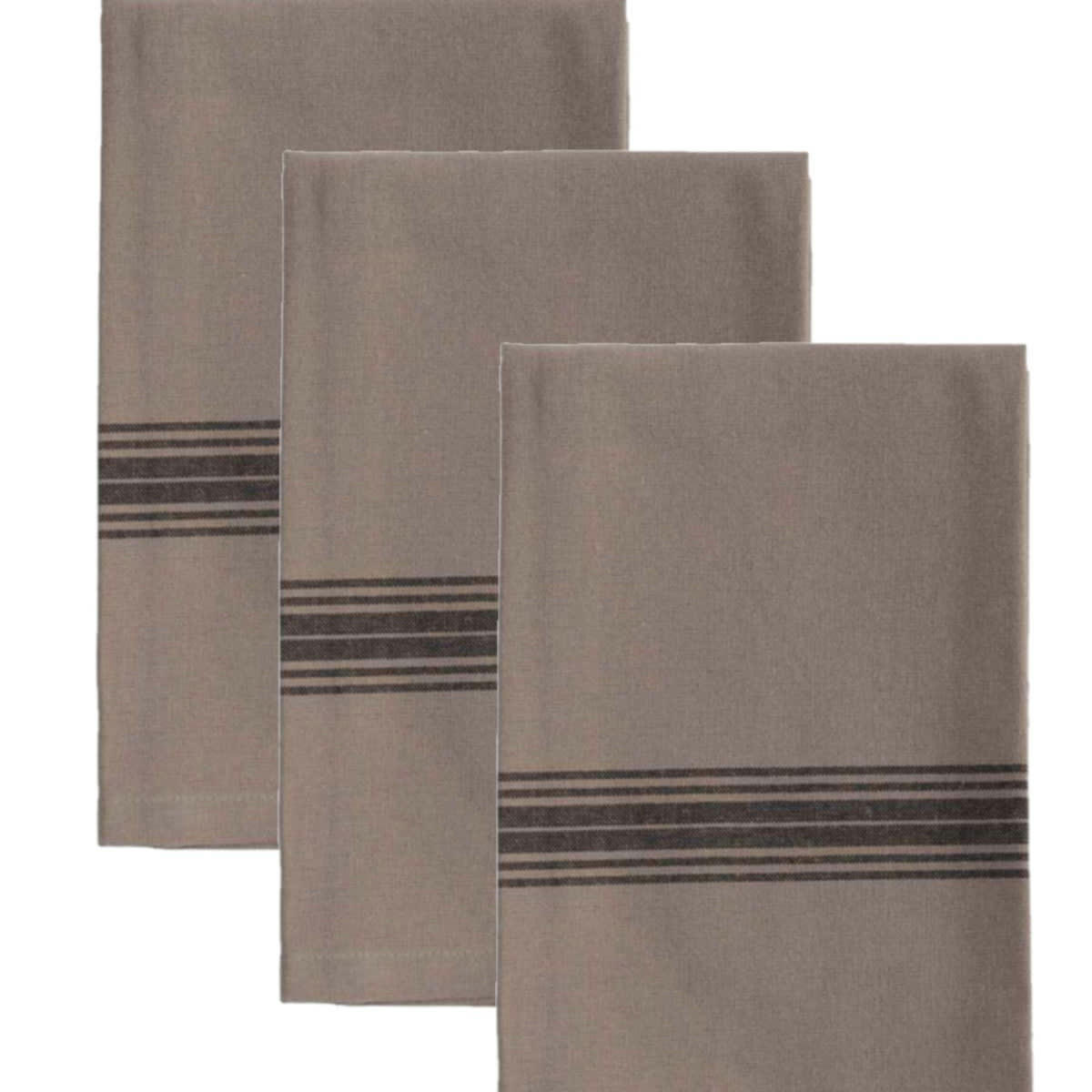SKANDLIFE - Lot de 3 torchons coton  greige 50x70 cm